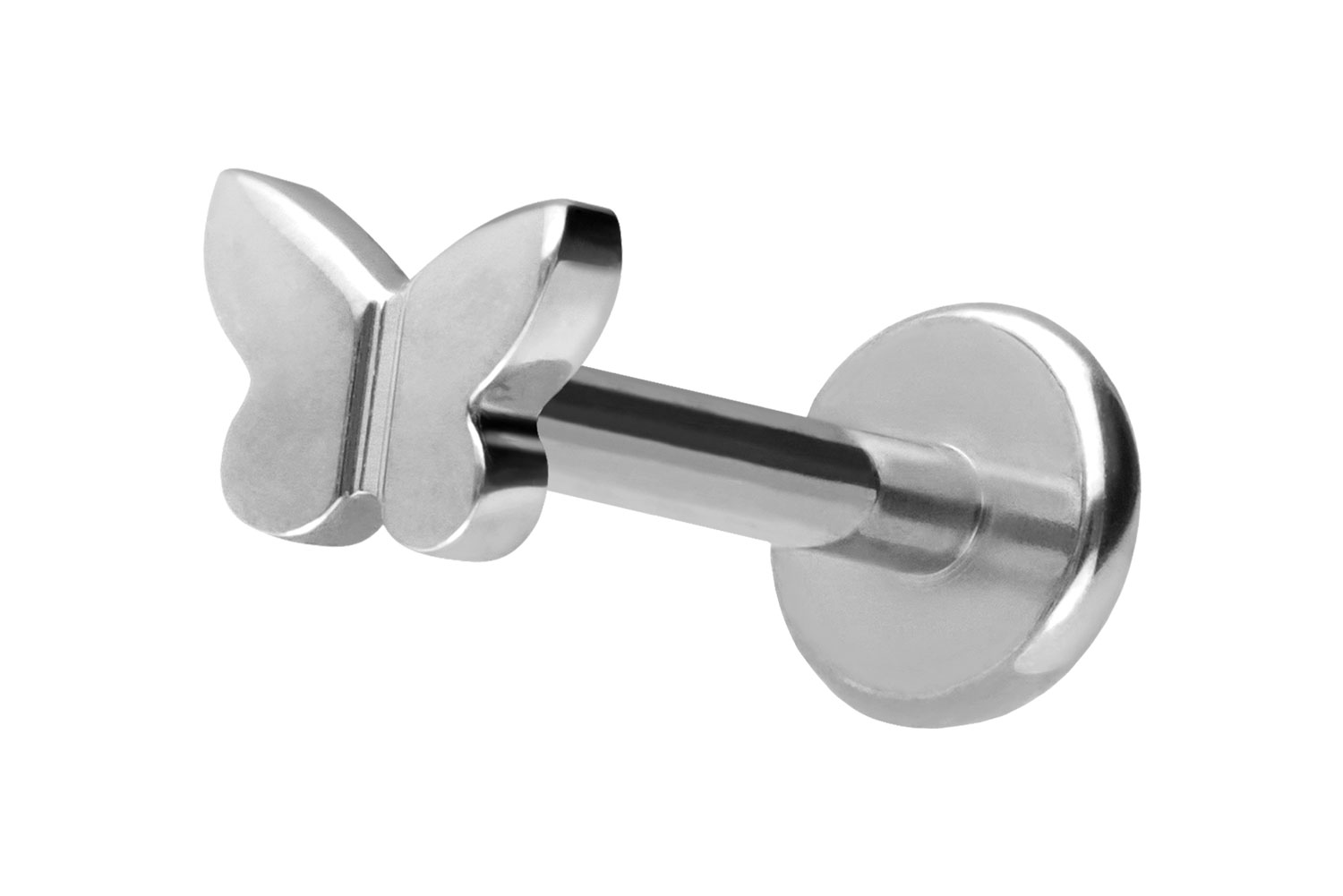 Titan Labret Piercing mit Push Fit SCHMETTERLING